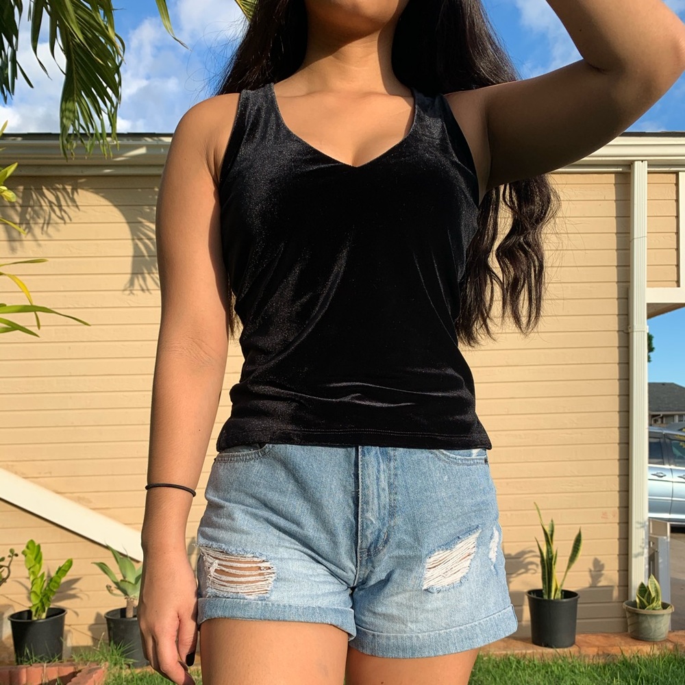 Black Velvet crushed Tank